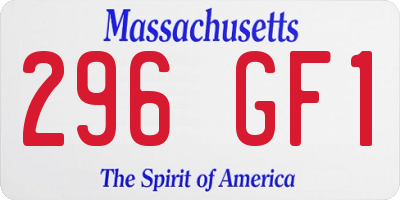MA license plate 296GF1