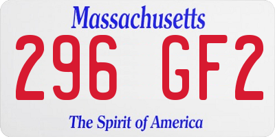 MA license plate 296GF2
