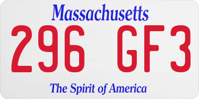 MA license plate 296GF3