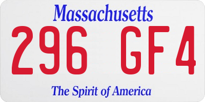 MA license plate 296GF4