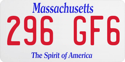 MA license plate 296GF6