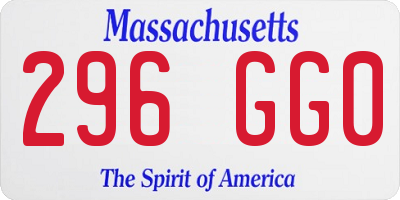 MA license plate 296GG0