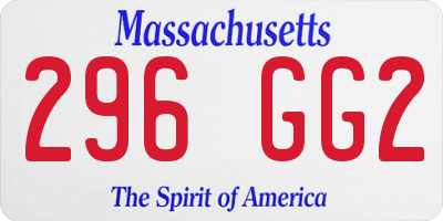 MA license plate 296GG2