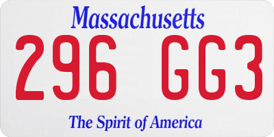 MA license plate 296GG3
