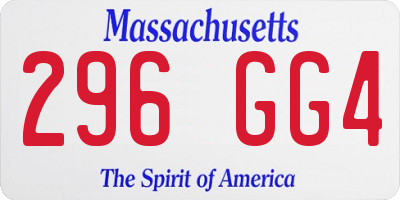 MA license plate 296GG4