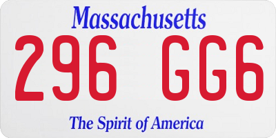 MA license plate 296GG6