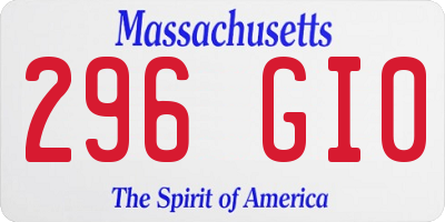 MA license plate 296GI0