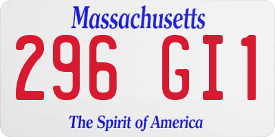 MA license plate 296GI1