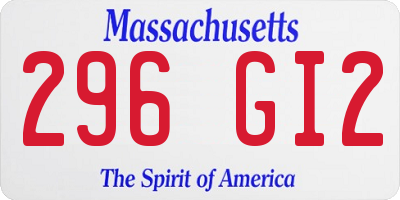 MA license plate 296GI2
