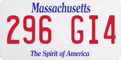 MA license plate 296GI4