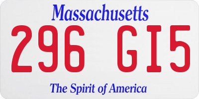 MA license plate 296GI5