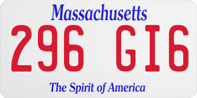 MA license plate 296GI6