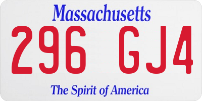 MA license plate 296GJ4