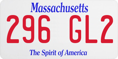 MA license plate 296GL2