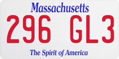 MA license plate 296GL3