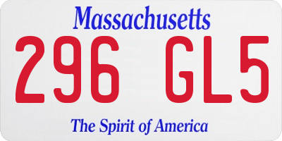 MA license plate 296GL5