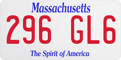 MA license plate 296GL6