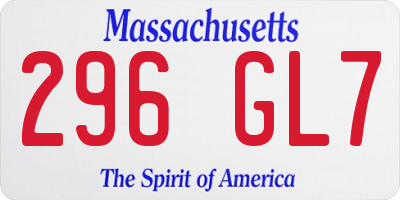 MA license plate 296GL7