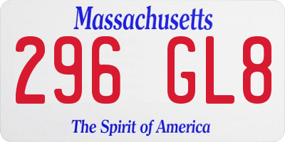 MA license plate 296GL8
