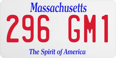 MA license plate 296GM1