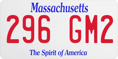 MA license plate 296GM2
