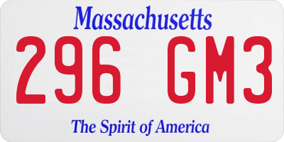 MA license plate 296GM3