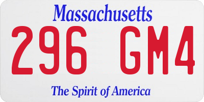 MA license plate 296GM4