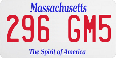 MA license plate 296GM5