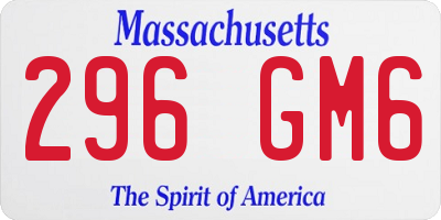 MA license plate 296GM6