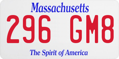 MA license plate 296GM8