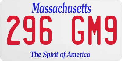 MA license plate 296GM9