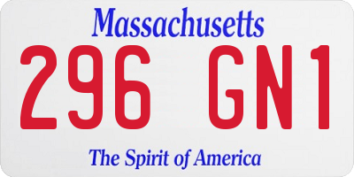 MA license plate 296GN1
