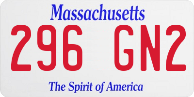 MA license plate 296GN2