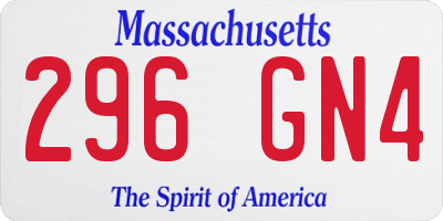 MA license plate 296GN4