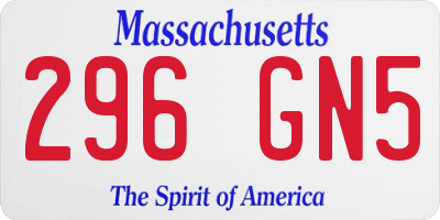 MA license plate 296GN5