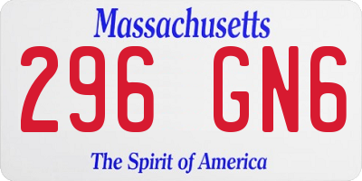 MA license plate 296GN6
