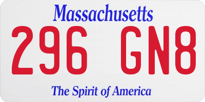 MA license plate 296GN8