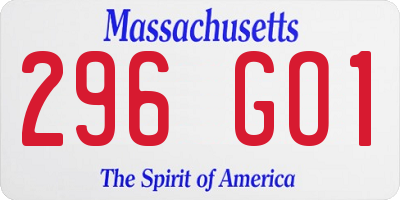 MA license plate 296GO1
