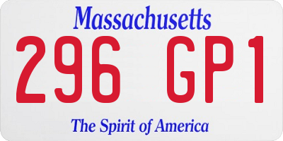 MA license plate 296GP1