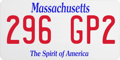 MA license plate 296GP2