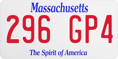 MA license plate 296GP4