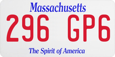 MA license plate 296GP6