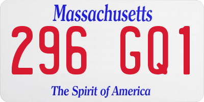 MA license plate 296GQ1
