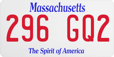 MA license plate 296GQ2