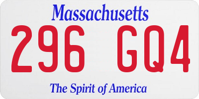 MA license plate 296GQ4