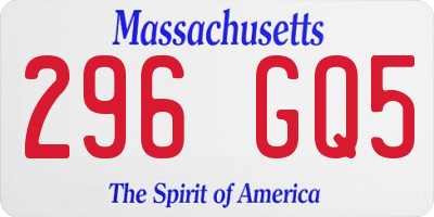 MA license plate 296GQ5