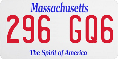 MA license plate 296GQ6