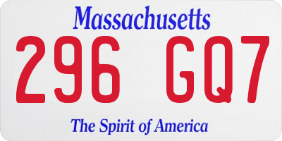 MA license plate 296GQ7