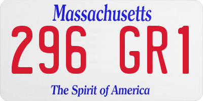 MA license plate 296GR1