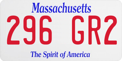 MA license plate 296GR2
